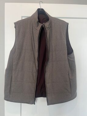 Men's Brown Quilted Fleece Vest